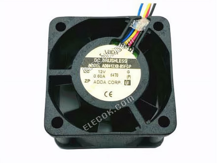 ADDA AD0412XB-B5FGP Server - Square Fan DC 12V 0.6A 4-wire 