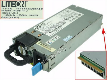 LITE-ON PS-2751-1F-LF Server - Strømforsyning 750W, PS-2751-1F-LF, Brugt 