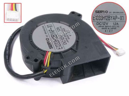Japan Servo E1033H12BYAP-X1 Server - Blower Fan bw97x94x33, w295x4x4, 12V 1.2A 4-wire 