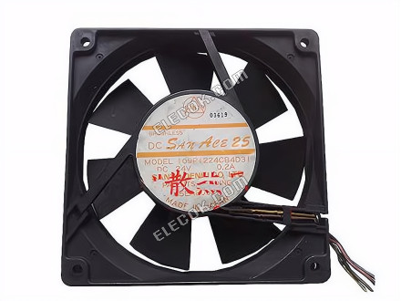 Sanyo Denki 109P1224CB4D31 Server - Square Fan sq120x120x25, 3-wire, 24V 0.2A 