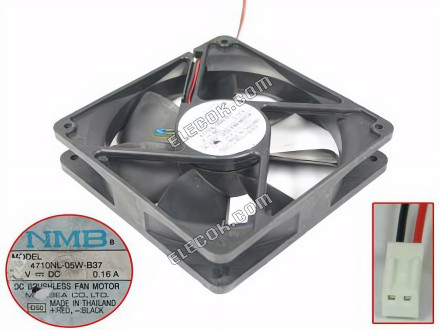 NMB 4710NL-05W-B37 24V 0.16A 2wires cooling fan 