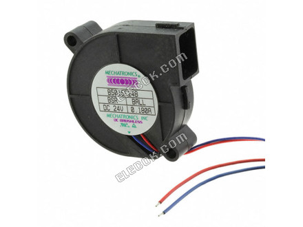 B5015H24B-BSR-CC Mechatronics BLOWER 50X15MM CC 24VDC 2 Wire Leads 