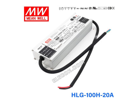 Mean Well HLG-100H-20A Maitinimo Blokas 100W 20V - Reguliuojamas 