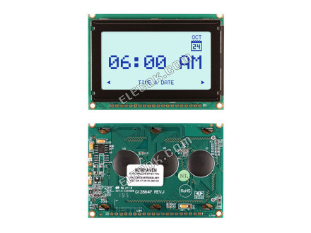NHD-12864WG-BTGH-T#N Newhaven Display LCD Graphic Display Module STN-Gray 75.0 x 52.7