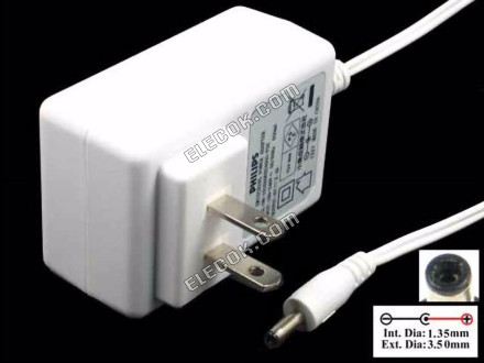 Philips OH-1018A0602400U-PSE AC Adapter 5V-12V 6V 2.4A, 3.5/1.35mm, American Standard, Used 