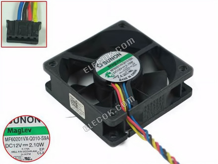 SUNON MF60201VX-Q010-S9A サーバー- 正方形ファンsq60x60x20mm, w50x4x4, DC 12V 2.10W 4線