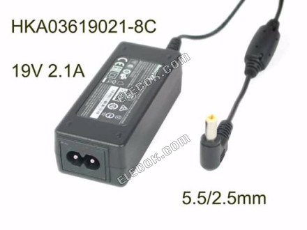Huntkey HKA03619021-8C VäXELSTRöM Adapter- Bärbar Dator 19V 2,1A, 5,5/2.5mm, 2-Prong 