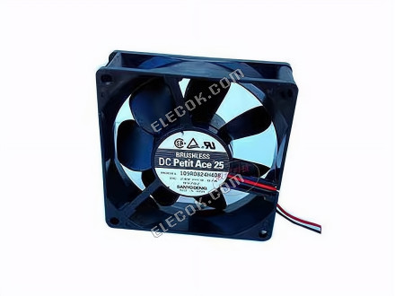 Sanyo Denki 109R0824H408 Servidor - Quadrado Ventilador, sq80x80x25mm, 2 fios, DC 24V 0,07A 