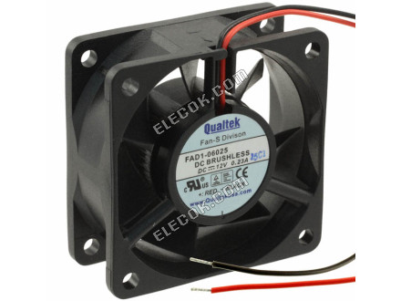Qualtek FAD1-06025DBHW12 24V 0,13A 2,88W 2 kablar Kylfläkt 