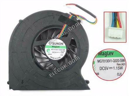 Acer Aspire 7740 Seria Wentylator Chłodzący MG70130V1-Q020-S99, Bare wentylator 4 przewody 