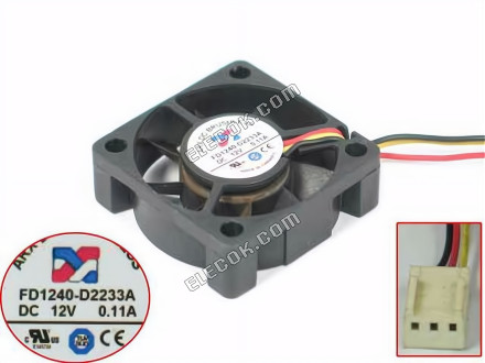 ARX 4010 FD1240-D2233A 12V 0,11A 3 fili ventola di raffreddamento 