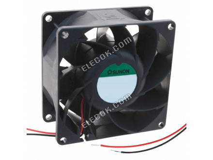 PMD1208PMB2-A 2 .GN Sunon VENTILATOR AXIAL 80X38MM 12VDC DRAAD 2 Draad Aansluitdraden 