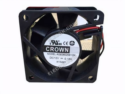 CROWN AGE06025B12M 12V 0.18A 2wires cooling fan 