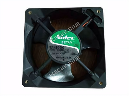 Nidec B34576-26G1 Server - Fyrkant Fläkt B34576-26G1, ALC1, DC 48V 0,25A, 120x120x38mm 3 kablar 