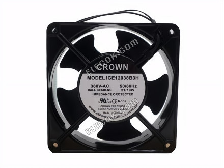 CROWN IGE12038B3H Serveur-carré Ventilateur IGE12038B3H, Alloy Framed 2 Fils 