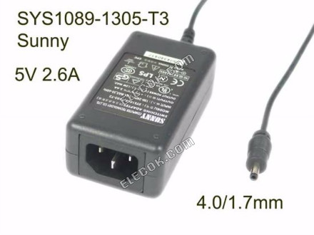 Sunny SYS1089-1305-T3 PRąD ZMIENNY (AC) Adapter 5V-12V SYS1089-1305-T3&amp;#xFF0C; 4.0/1.7mm, IEC C14 