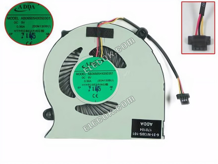 ADDA AB06505HX050301 Cooling Fan DC 5V 0.28A, Bare Fan&amp;#xff0c; 3-wire 