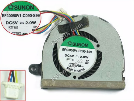 SUNON EF40050V1-C090-S99 Ventilador De Refrigeración 5V, 2.0W, Bare ventilador 4-pin 