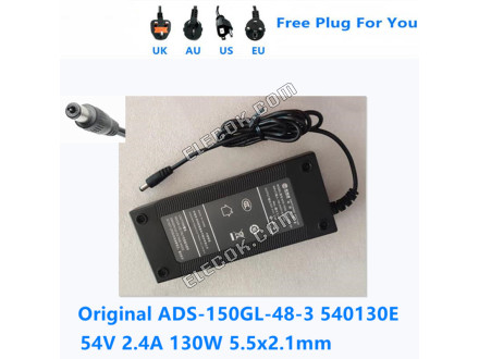 HOIOTO ADS-150GL-48-3 540130E 54V 2,4A 130W 5.5*2.1mm VäXELSTRöM Adapter För POE Strömförsörjning Charger 