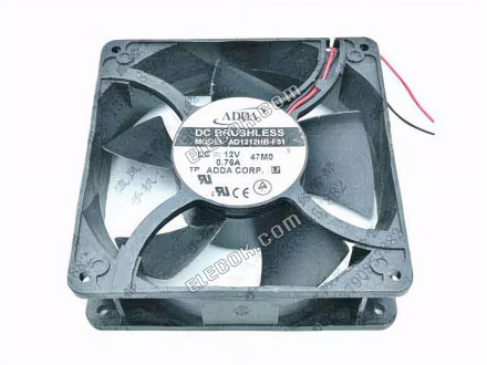 ADDA AD1212UB-F5B Server - Square Fan G, DC 12V 0.70A, sq120x120x38 4-wire 