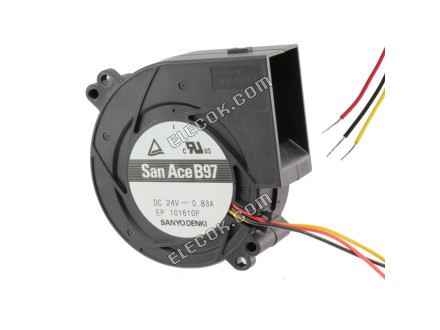 109BM24GC2-1 Sanyo Denki BLOWER 97X33MM 24VDC TACH 3 Wire Leads 
