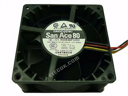 9G0848P1H03 8038 48V 0.26A Sanyo FAN 