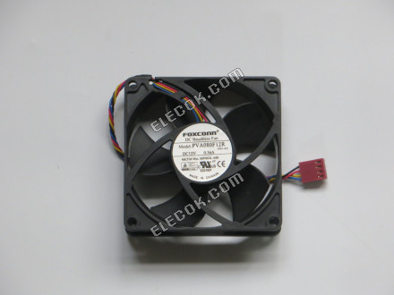 Foxconn PVA080F12R Serveur - Carré Ventilateur P03AE, SF80x80x20, w100x4x4, 12V 0,36A 4 fils 