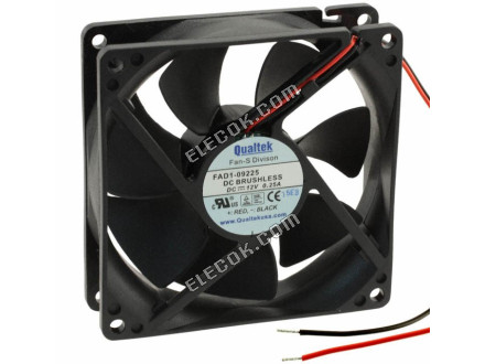 Qualtek FAD1-09225CSJW11 12V 0.28A 3.36W 2선 냉각 팬 