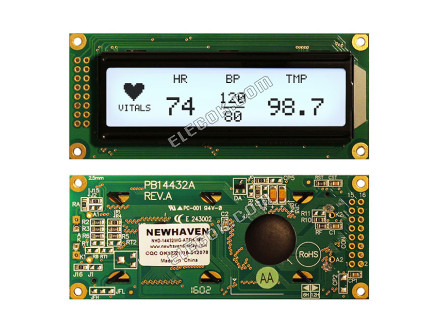 NHD-14432WG-ATFH-V# Newhaven Display Intl Graphic Lcd Display Module Transflective Black White - Inverted FSTN - Film Super-twisted Nematic Parallel, 8-bit 144 x 32 