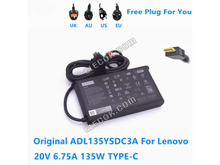 ADL135YSDC3A 20V 6.75A 135W TYPE-C USB-C ADL135YSCC3A ADL135YSLC3A AC Adapter 용도 Lenovo ThinkPad 노트북 전원 공급 장치 Charger 