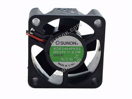 SUNON KDE2404PKS3 24V 0.7W 2 wires Cooling Fan 