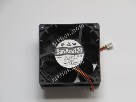Sanyo Denki 9G1224G1D03 サーバー- 正方形ファンSF120x120x38, w3, 24V 0.50A 3線
