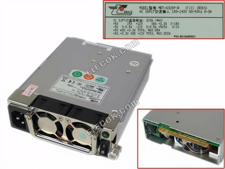 EMACS / Zippy MRT-6320P-R Server - Power Supply MRT-6320P-R F/C ROHS, B010460014, B010460021, used 