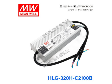 Mean Well HLG-320H-C2100B Power Supply 319.2W 2100ma - Dimmable 