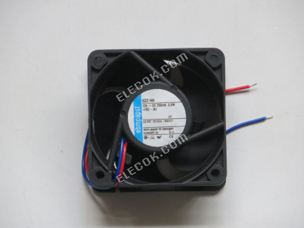 ebm-papst 622 HH Server - Fyrkant Fläkt sq60x60x25mm, 2 kablar, 12V 3,5W 