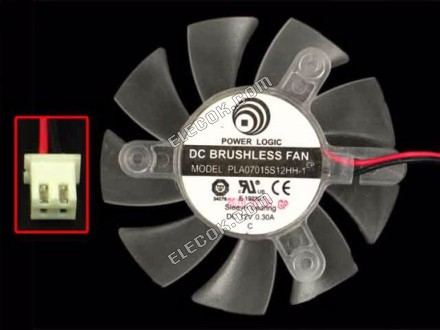 POWER LOGIC PLA07015S12HH-1 12V 0.30A 2wires Cooling Fan 