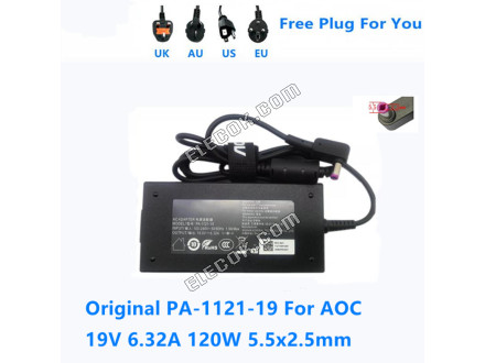 PA-1121-19 19V 6,32A 120W 5.5*2.5mm PRąD ZMIENNY (AC) Adapter Dla PHILIPS AOC Monitor Zasilacz Charger zamiennik używany 