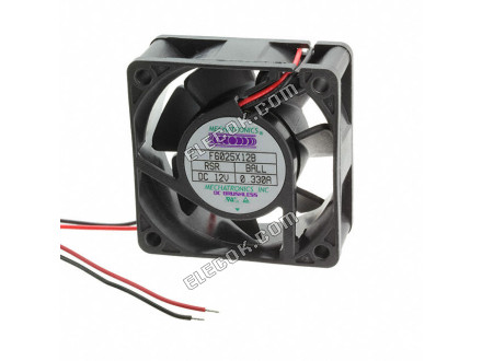 F6025X12B-RSR Mechatronics WENTYLATOR OSIOWY 60X25MM 12VDC 2 Drut Przewody 