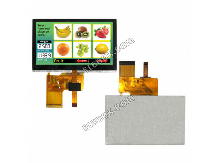 NHD-4.3-480272MF-ATXI#-CTP-1 Newhaven Display Intl Capacitive Graphic LCD Display Module Transmissive Red, Green, Blue (RGB) TFT - Color Parallel, 24-Bit (RGB) 4.3" (109.22mm) 480 x 272