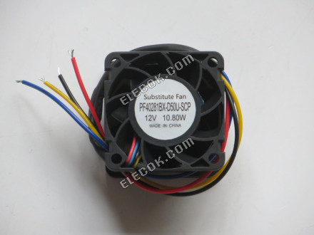 SUNON PF40281BX-D50U-SCP 12V 10.80W 4 kablar Kylfläkt, ersättning 