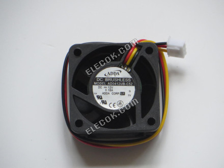 ADDA AD0412UB-C52 12V 0.18A 3 Wires Cooling Fan refurbished 