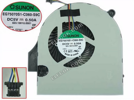 SUNON EG75070S1-C060-S9C Kylfläkt DC 5V 0.50A 4 kablar 