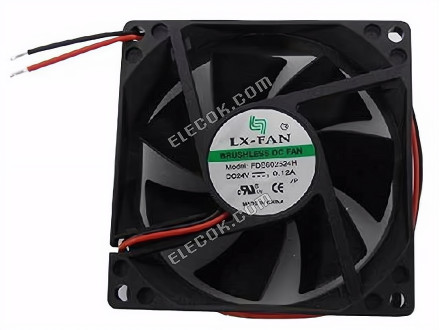LX-FAN FDB802524H 24V 0.12A 2 wires Cooling Fan 