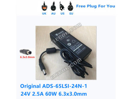 HOIOTO ADS-65LSI-24N-1 24060G 24V 2.5A 60W 6.3*3.0mm AC Adapter For HIKVISION Monitor Power Supply Charger 