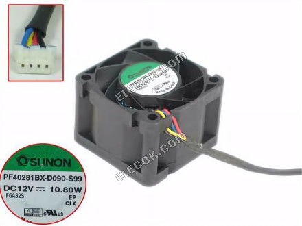 SUNON PF40281BX-D090-S99 12V 10.80W 4線冷却ファン