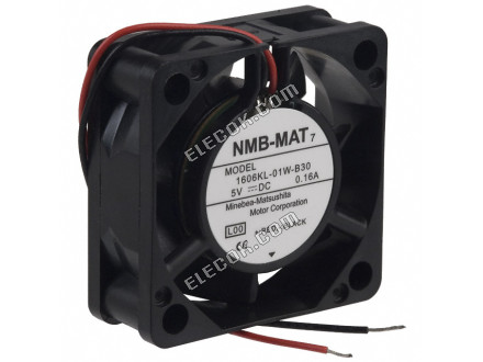 NMB 1606KL-01W-B30-L00 5V 0,12A 0,6W 2 ledninger Køleventilator 