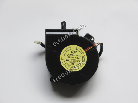 Y.L.FAN D12BL-12 M-S01 12V 0.30A 3 draden Koelventilator, Gebruikt 