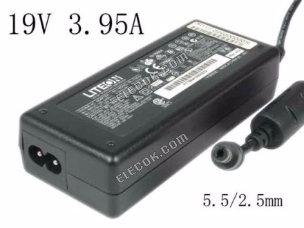 LITE-ON PA-1750-29 AC Adapter - NEW Original 19V 3.95A, Barrel 5.5/2.5mm, 2-prong 