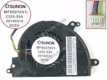 SUNON MF60070V1-C320-S9A Ventoinha 5V, Bare Ventilador 4-pin 