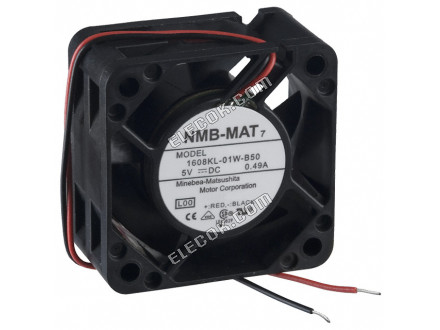 NMB 1608KL-01W-B50-L00 5V 0.38A 1.9W 2wires Cooling Fan 